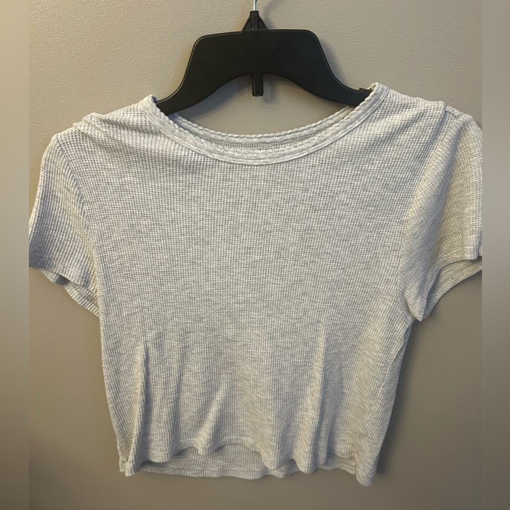 Aerie Gray Waffle Top